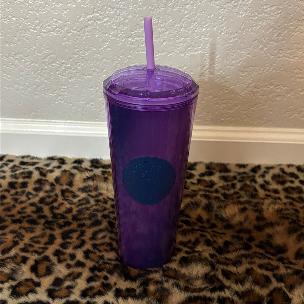 Starbucks 24oz Purple Blue Tumbler with Straw